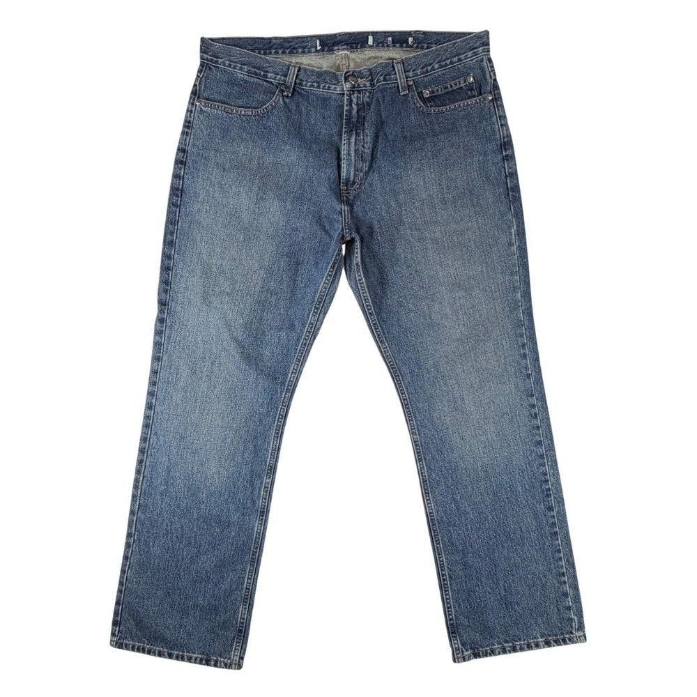 Harley Davidson Mens 42x32 Relaxed Straight Leg Jeans Blue Denim Medium Wash